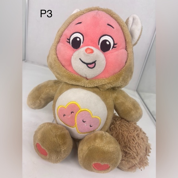 Plush Care Bear Hoodie Friends Love a Lot Heart Squirrel 2021 Stuffed 12" - Picture 1 of 6